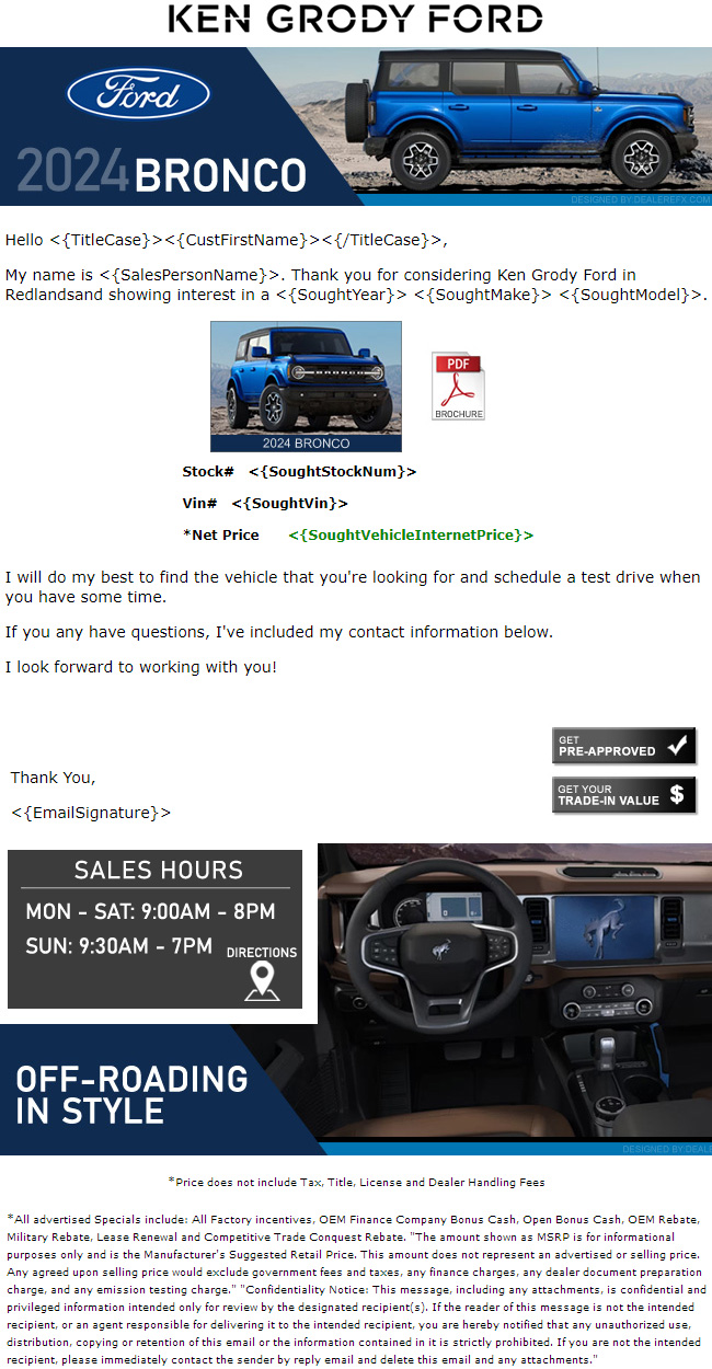 www.DealerEFX.com The Only Dealership Email Template Solution