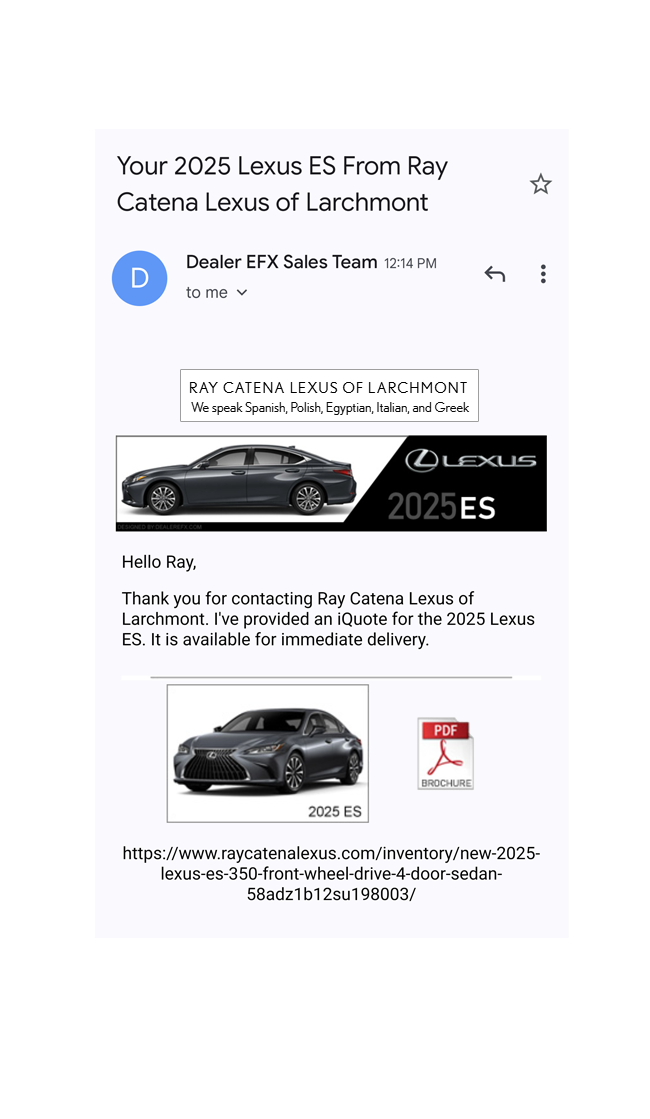 Dealer EFX vehicle presentation